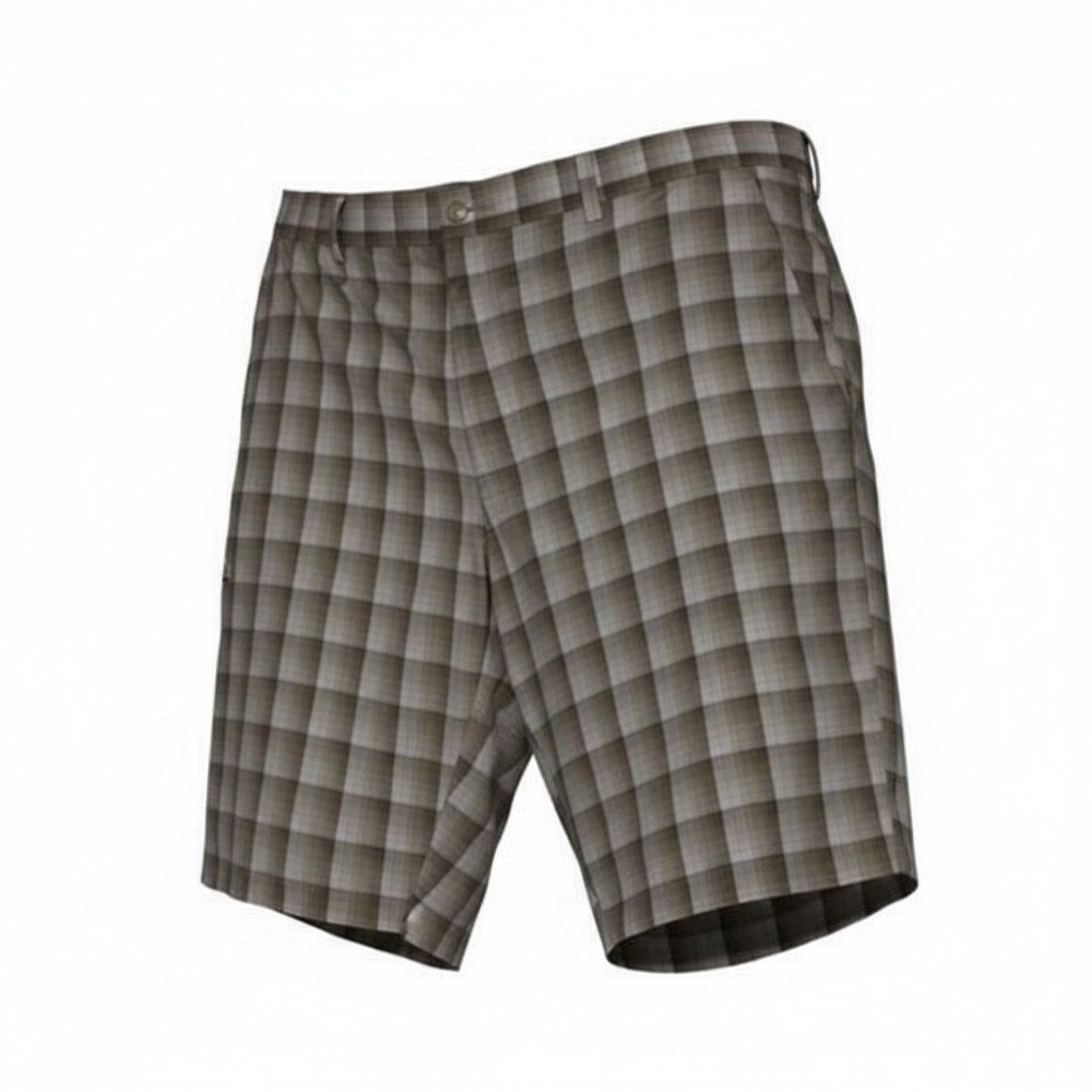 Grand Slam Performance Plaid Golf Shorts Men's Size 42 Gray Flat Front Stretch